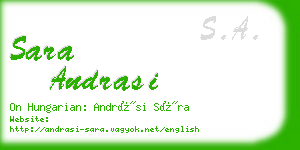 sara andrasi business card